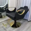 Cadeira de cabeleireiro moderna, cadeira de barbeiro reclinável, cadeira de corte de cabelo ajustável e giratória específica para salão, cadeira para permanente, coloração e barbear