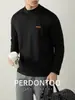 Camiseta de Manga Larga de Algodón Modal Lenzing de Gama Alta para Hombre, Nuevo Modelo Otoño/Invierno 2026, Amigable con la Piel con Diseño de Bordado en Relieve 3D