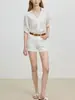 Camisa de lino de manga corta para mujer, estilo francés minimalista, vibra de 'old money', nueva de verano 2026, versátil, casual, para el trabajo