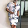 Conjunto de Camisa Hawaiana de Manga Corta y Shorts para Hombre Más Vendido Transfronterizo Moda Estampado 3D Patrón Colorido Ropa Casual
