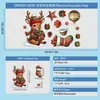 2027 Santa Claus Vacaciones Verde Regalo Luz Bola Copo de Nieve Tren Calcetines Vidrio Estático Gabinete Ventana Pegatina Arte