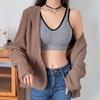 Sujetador deportivo de copa completa con almohadilla fija para el pecho, sin aro de acero, talla grande, espalda de belleza, top de tubo de una pieza, pecho grande pequeño