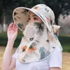 Nuevo sombrero de sol para mujer de verano, máscara protectora solar, sombrero todo en uno, chal, sombrero de sombrero para recoger té, sombrero de máscara agrícola para exteriores