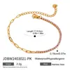 Pulsera de Acero de Titanio y Circonita Amorosa Estilo Europeo y Americano Jingqiao, Joyería de Lujo Ligero y de Alta Gama, Joyería de Acero Inoxidable, Apilable Estilo Popular Transfronterizo