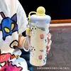 Nova Caneca Térmica de Aço Inoxidável 316 para Crianças, Copo Portátil com Canudo e Bolinha Flutuante de Animal Fofo, Copo de Viagem
