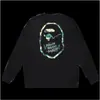 Moletom fino de terry para comércio exterior transfronteiriço, para homens e mulheres, estação outono, com estampa de letras homem-macaco e camuflagem, caimento solto, gola redonda, pulôver, moderno