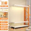 Prateleira Guarda-roupa Cabides de Aço Carbono Aluguel Doméstico Quarto Aberto Armazenamento Montagem Simples de Guarda-roupa Prateleira Multicamadas