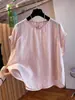 Roupas plus size femininas para senhoras plus size 120kg Camisa acetinada de acetato de manga curta para mulheres, camiseta da moda de verão com caimento solto e design estiloso