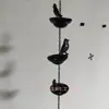 Móvil de Pájaros en Tazas Cadena de Lluvia Móvil de Pájaro Cadena de Lluvia Comedero para Pájaros Cadena Decorativa Colgante para Exteriores