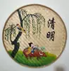 Pá de lixo pintada à mão em bambu trançado pintura nostálgica fazenda bambu trançado pintura decoração pá criativa country mural de parede grão tudo trabalho duro