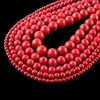 Venta Directa de Fábrica Cuentas Redondas Rojas Turquesas Manualidades Hechas a Mano DIY Materiales para Bordar Accesorios de Joyería Turquesa Semi-Terminados Cuentas Sueltas