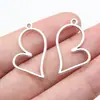 27x22mm 1g Prata Antiga Acessórios de Joias DIY Materiais Venda Quente Pingente de Coração Vazado