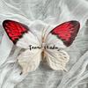 Flor artificial mariposa grande flor de zapato tapa de flor material para pasador de pelo decoración libro rojo pequeño explosiones flor de mariposa 3D