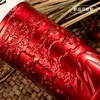 Oferta Especial Embalagem para Bebidas Estilo Chinês Bolsa para Garrafa de Vinho Conjunto Completo Etiqueta de Impressão em Pequeno Lote Estampagem a Quente Flor Assada Garrafa de Vinho de Casamento