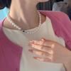 Collar de Perlas de Imitación Shijia Accesorios para Mujer en Verano, Cadena de Clavícula con Cuentas Blancas Australianas que No se Desvanece, Joyería de Collar de Lujo Ligero