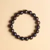 Pulseira de Sândalo Roxo e Ébano Preto, Nova Pulseira Acessório de Cabacinha em Madeira de Ébano Preto Estilo Vintage, Atacado de Joias Culturais e Artísticas