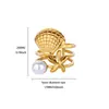 Anillo de Acero Inoxidable con Baño de Oro de 18 Quilates, Doble Capa, Estrella de Mar Sol Tridimensional, Anillo Abrible, Joyería, Venta Caliente Transfronteriza Europea y Americana, Nuevo