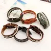 Joias de Exportação Europeias e Americanas, Pulseiras de Couro Trançado Artesanais Vintage, Venda Direta do Fabricante, Pulseiras Modernas e Simples