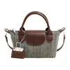 Bolsa de Mão Grande Capacidade Estilo Coreano 2026 Verão Nova Elegante Moda de Férias Patchwork Nicho de Escritório Bolsa Tecida