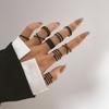 Conjunto de anillos negros de AliExpress para mujer, sencillos, de estilo Xi Feng Ha, de 9 piezas, al por mayor.