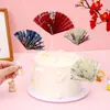 Nuevas Decoraciones para Pasteles de Cumpleaños Estilo Chino, Pantallas de Papel, Inserts para Cumpleaños, Abanicos Plegables para Topper de Pastel, Suministros para Fiestas, Repostería