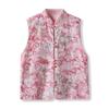 Colete Feminino Novo Estilo Chinês Nacional com Bordado de Lantejoulas Florais e Design de Botões M3061