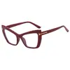 Otoño e Invierno nuevos gafas de montura en T para m-nail ojo de gato con protección contra luz azul gafas lisas marco de gafas decorativo de color contrastante europeo y americano gafas ópticas personalizadas