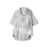 Camiseta de Manga Corta Estilo Americano para Hombre, Nueva de Verano 2026, Camiseta Texturizada de Solapa Holgada a la Moda y Tendencia para Hombres y Mujeres