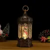 Linterna de Viento Hexagonal Pequeña Retro Navideña Caja de Música de Nieve Adornos Luminosos Navideños Decoraciones para el Hogar Transfronterizo