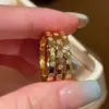 Anel Colmeia Inteiro de Diamante em Prata Esterlina S925, Anel Empilhável para Dedo Indicador, Design de Nicho, Luxo Leve, Sensação de Alta Qualidade, Estilo Elegante