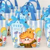 Bolsa de Lona para Lembrancinha de Aniversário Infantil Bolsa de Lona de Monstro Bola de Pelo Elfo Desenho Animado Bolsa de Mão com Padrão Engraçado de Desenho Animado