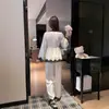 Conjunto de pijama de seda helada para mujer con ribete de encaje, ropa de casa de manga larga, estilo primavera y otoño, se puede usar para salir, bata elegante francesa