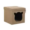 Venta al por mayor de fábrica taburete nido de gato de madera maciza cerrado para compartir personas gato suministros para gatos casa para gatitos pequeños casa cuatro estaciones