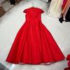 Vestido Nanyou Estilo Hepburn Europeo y Americano Francés Cuello Cintura Adelgazante Adelgazante Dobladillo Grande