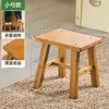 Taburete Plegable de Bambú Nano Engrosado Banco de Madera Taburete Pequeño Estilo Bajo Hogar Baño Niños Portátil Simple