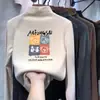 Ropa interior térmica para niñas con forro polar, cuello alto medio, top cálido para niños mayores, ropa interior de otoño e invierno, camiseta de manga larga para estudiantes, ropa para niños