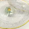 Plato para Frutas y Ensaladas al por Mayor, Plato Transparente con Borde Dorado para Frutas, Plato Multifuncional de Escritorio de Lujo Ligero al por Menor, Venta al por Mayor Transfronteriza