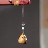 Sándalo Verde y Palo de Rosa Tallados Serpiente, Vaca, Oveja Cadena para Teléfono Móvil Colgante Creativo para Mochila