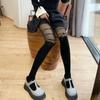 Medias negras oscuras con lazo y cordones para mujer, pantimedias finas para primavera y otoño, medias blancas japonesas con costuras lolita