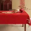 Mantel de boda rojo para un ambiente festivo en el hogar de los recién casados, adecuado para la mesa de centro o la mesa de comedor de la sala de estar, forma rectangular