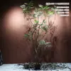 Simulación caballo borracho ventana de madera paisajismo planta interior planta verde biónica de alta gama árbol decorativo árbol falso grande paisaje simple