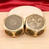 Spinner Hexagonal de Latón Puro, Adornos para Descomprimir, Arroz y Tesoro, Diez Rimas, Spinner, Spinner, Hombres y Mujeres, Tendencia Nacional Venta Caliente