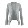 Chaqueta cárdigan larga con volantes, puramente seductora y sexy, nueva para otoño e invierno, protector solar, ligera, con cuello, tipo chal