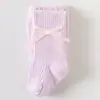 Nuevos leotardos de algodón a rayas para bebé de otoño para niñas, leggings con abertura en la entrepierna y lazo para bebés y niños pequeños de 1 a 3 años