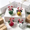Campana de Navidad Metal Bayas Rojas Aguja de Pino Lazo Cuerda de Cáñamo Colgante Decoración de Árbol de Navidad Colgante de Campana Copo de Nieve