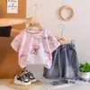 Conjunto de Verano para Bebé Niño 2026 Nuevo Estilo Ropa de Verano para Niños Dibujos Animados Tie-Dye Manga Corta Conjunto de Dos Piezas para Niños Pequeños Moderno