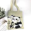 Bolsa Tote Casual Tendência Bolsa de Mão Diária Estilo Nacional Artístico Panda Fofo Versátil Poliéster Tricô Feminino Presente de Acompanhamento