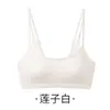 Sujetador anti-exposición strapless de lino de lujo ligero para mujeres con poco busto, delgado, sin varillas, push-up, con tirantes finos de purpurina, sujetador sexy