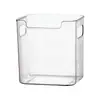 Caixa de Armazenamento para Geladeira com Expressão Fofa Transparente Grau Alimentício PET Organizador de Frutas, Vegetais e Ovos Empilhável