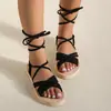Zapatos de playa de verano de fábrica, color liso, punta abierta, tira de una palabra, moda, zapatos de comercio exterior para mujer, sandalias planas, venta al por mayor